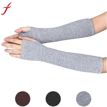 Load image into Gallery viewer, Fashion Women Gloves Winter Wrist Arm Hand Warmer Knitted Long Fingerless Gloves Mitten Coffee Gray Black