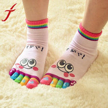 Load image into Gallery viewer, JECKSION 2016 New Hot Fashion One Pair Lady Women Girls Smile Five Fingers Print Trainer Toe Ankle clothesSocks