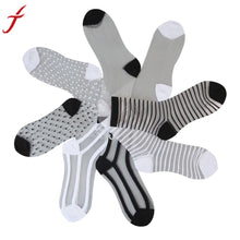Load image into Gallery viewer, Fashion Ultrathin Transparent Crystal Stripe Lace Elastic Women Ladies Socks Lace Elastic Short Socks Hot