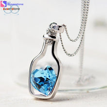 Load image into Gallery viewer, Susenstone 20pcs Love Drift Bottles Pendant Necklace for women Heart Crystal Pendant Necklace Women Necklaces Popular