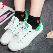 Load image into Gallery viewer, Feitong 1Pair Cotton Short Socks 2017 Womens Geometric Heart Printed Ankle High Low Cut Cotton Funny  Socks popsocket