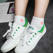 Load image into Gallery viewer, Feitong 1Pair Cotton Short Socks 2017 Womens Geometric Heart Printed Ankle High Low Cut Cotton Funny  Socks popsocket