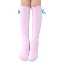 Load image into Gallery viewer, One Pair 40cm Girls Bowknot Cute Kid Children Leg Warmers Cotton Stockings Stretchy thigh high Autumn wear Warm Cotton Stocking