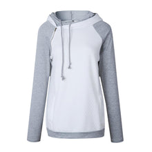 Load image into Gallery viewer, Women's Funnel Neck Collar Oblique Zipper Casual Tunic Long Sleeve Hoodie Pullover Sweatshirt for Autumn Winter
