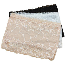 Load image into Gallery viewer, 3pcs Women's Floral Lace Stretchy Strapless See Through Bandeau Tube Top with Bra