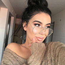 Load image into Gallery viewer, Men Women Clear Lens Glasses Metal Spectacle Frame Myopia Eyeglasses Lunette Fe