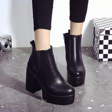 Load image into Gallery viewer, Women Boots Square Heel Platforms Leather Thigh High Pump Boots  Shoes