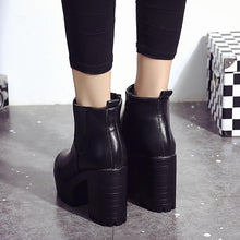 Load image into Gallery viewer, Women Boots Square Heel Platforms Leather Thigh High Pump Boots  Shoes