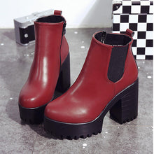 Load image into Gallery viewer, Women Boots Square Heel Platforms Leather Thigh High Pump Boots  Shoes