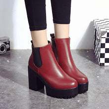 Load image into Gallery viewer, Women Boots Square Heel Platforms Leather Thigh High Pump Boots  Shoes