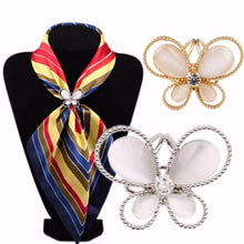 Load image into Gallery viewer, Tricyclic Butterfly Scarf Buckle Wedding Brooch Holder Scarf Jewelry