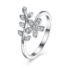 Load image into Gallery viewer, 925 Silver Ring floral stone ring jewelry SVR119
