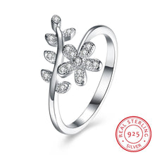 Load image into Gallery viewer, 925 Silver Ring floral stone ring jewelry SVR119