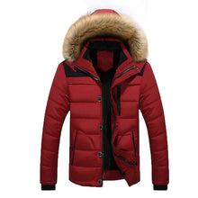 Load image into Gallery viewer, Men Outdoor Warm Winter Thick Jacket Plus Fur Hooded Coat Jacket