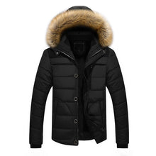 Load image into Gallery viewer, Men Outdoor Warm Winter Thick Jacket Plus Fur Hooded Coat Jacket