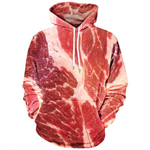 Load image into Gallery viewer, Unisex 3D Printed Raw Meat Pullover Long Sleeve Hooded Sweatshirt Tops Blouse