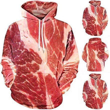 Load image into Gallery viewer, Unisex 3D Printed Raw Meat Pullover Long Sleeve Hooded Sweatshirt Tops Blouse