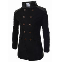 Load image into Gallery viewer, Men Jacket Warm Winter Trench Long Outwear Button Smart Overcoat