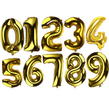 Load image into Gallery viewer, 32 inch Thickened Helium Foil Balloons Birthday Number Balloons for Wedding Anniversary Decoration (Gold)