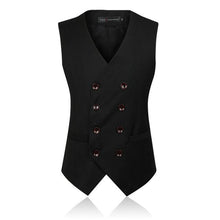 Load image into Gallery viewer, 2018 New Fashion Double Breasted Slim Chaleco Sleeveless Cotton Waistcoat Suit Vest Male Dress Vest MWB218