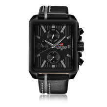 Load image into Gallery viewer, NAVIFORCE Luxury Genuine Leather Quartz Men Watch Square Dial 3ATM Water-Proof Man Casual Wristwatch with Sub-dials + Box
