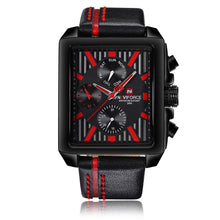 Load image into Gallery viewer, NAVIFORCE Luxury Genuine Leather Quartz Men Watch Square Dial 3ATM Water-Proof Man Casual Wristwatch with Sub-dials + Box