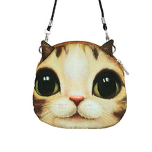 Load image into Gallery viewer, New Cute Women Shoulder Bag Cat Face Cartoon Print Zipper Closure Messenger Clutch Coin Purse Bag