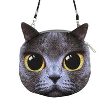 Load image into Gallery viewer, New Cute Women Shoulder Bag Cat Face Cartoon Print Zipper Closure Messenger Clutch Coin Purse Bag