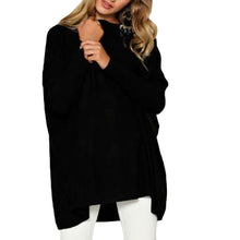 Load image into Gallery viewer, Autumn Women Loose Blouse Solid O-Neck Batwing Long Sleeves Casual Soft Top Pullover